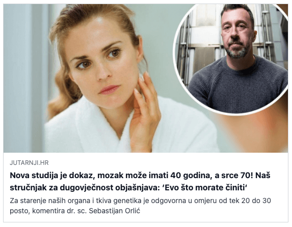Sebastijan Orlić - Kvaliteta života - Longevity - Dugovječnost - Nutricionizam